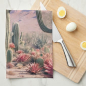 Southwest Desert Cactus Scene  Theedoek (Quarter Fold)