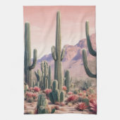 Southwest Desert Cactus Scene  Theedoek (Verticaal)