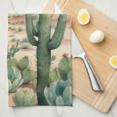 Southwest Desert Cactus Scene  Theedoek (Quarter Fold)