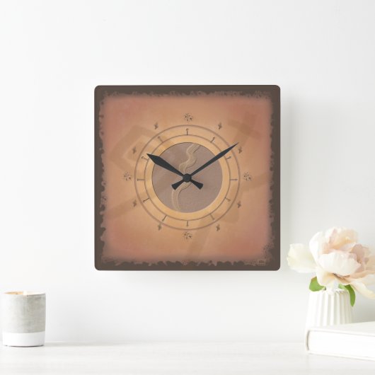 Southwest Desert Clock Vierkante Klok (Huis)