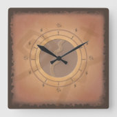 Southwest Desert Clock Vierkante Klok (Voorkant)