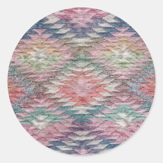 Southwest Desert Diamonds Woven Kijk Ronde Sticker (Voorkant)