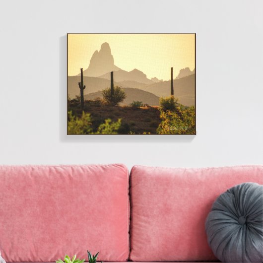 Southwest Desert Mountains Weaver Needle Arizona Canvas Afdruk (Insitu (Woonkamer))