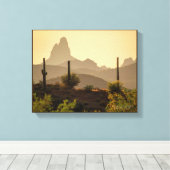 Southwest Desert Mountains Weaver Needle Arizona Canvas Afdruk (Insitu (Houten vloer))