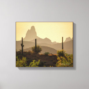Southwest Desert Mountains Weaver Needle Arizona Canvas Afdruk