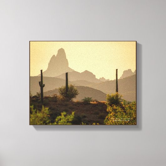 Southwest Desert Mountains Weaver Needle Arizona Canvas Afdruk (Voorkant)