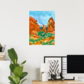 Southwest Desert Red Rock Mountains Utah Poster (Thuiskantoor)