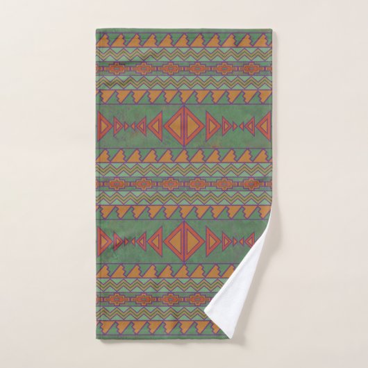 Southwest Desert Sagebrush Green Geometric Design Bad Handdoek (Handdoek)