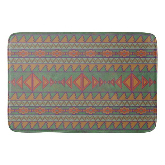 Southwest Desert Sagebrush Green Geometric Design Badmat (Voorkant)