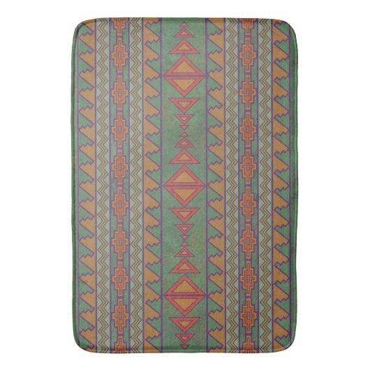 Southwest Desert Sagebrush Green Geometric Design Badmat (Voorkant Verticaal)