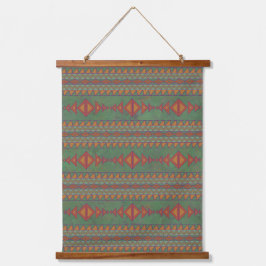 Southwest Desert Sagebrush Green Geometric Pattern Hangend Wandkleed