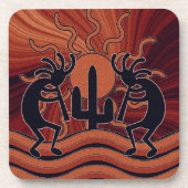 Southwest Desert Scene Kokopelli Design Bier Onderzetter (Voorkant)