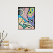 Southwest Desert Skull Folk Art Poster (Keuken)