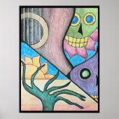 Southwest Desert Skull Folk Art Poster (Voorkant)