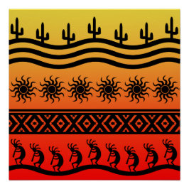 Southwest Desert Sunset Kokopelli Perfect Poster
