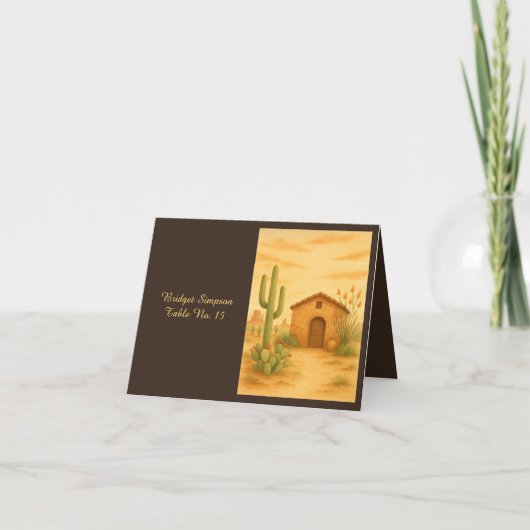 Southwest Desert Terracotta bruiloft gast Kaart (Voorkant)
