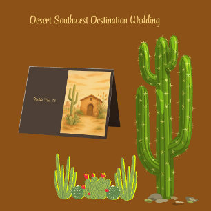 Southwest Desert Terracotta bruiloft gast Kaart