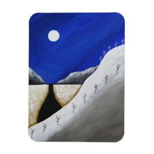 Southwest Desert Winter Arizona Folk Art Magneet