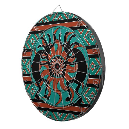 Southwest Design Dancing Kokopelli Dartbord (Voorkant Rechts)