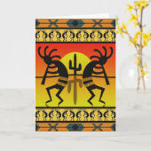 Southwest Design Dancing Kokopelli Kaart (Gele Bloem)