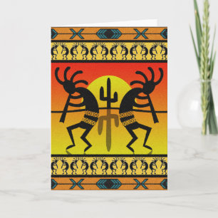 Southwest Design Dancing Kokopelli Kaart