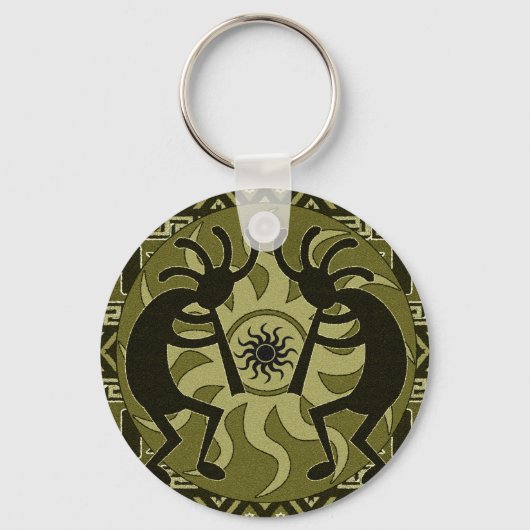 Southwest Design Dancing Kokopelli Tribal Sun Sleutelhanger (Voorkant)