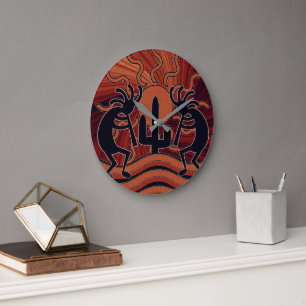 Southwest Design Desert Sun Cactus Kokopelli Grote Klok