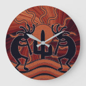 Southwest Design Desert Sun Cactus Kokopelli Grote Klok (Voorkant)