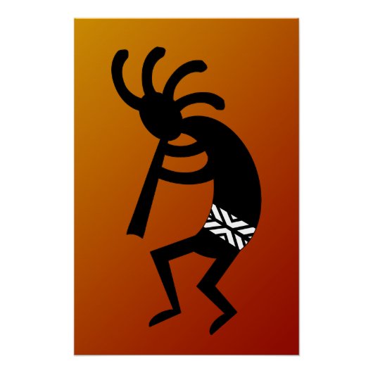 Southwest Design Desert Sunset Kokopelli Perfect Poster (Voorkant)