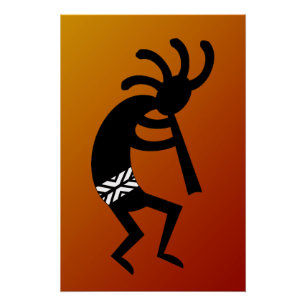 Southwest Design Desert Sunset Kokopelli Poster