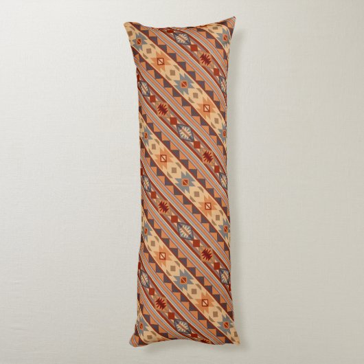 Southwest Design Diagonaal Patroon Tan Lichaamskussen (Achterkant (Verticaal))