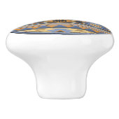 Southwest Design Gold Blue Grey Tribal Patroon Keramische Knop (Zijkant)