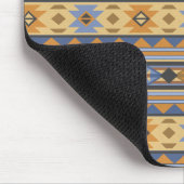 Southwest Design Gold Blue Grey Tribal Patroon Muismat (Hoek)