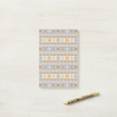 Southwest Design Gold Blue Grey Tribal Patroon Post-it® Notes (Op bureau)
