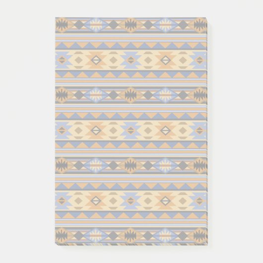 Southwest Design Gold Blue Grey Tribal Patroon Post-it® Notes (Voorkant)