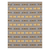 Southwest Design Gold Blue Grey Tribal Patroon Tafelkleed (Voorkant)