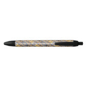 Southwest Design Gold Blue Grey Tribal Patroon Zwarte Inkt Pen (Achterkant)