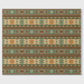 Southwest Design Green Brown Tan Cadeaupapier (Vlak)