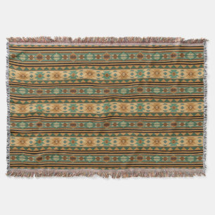 Southwest Design Green Brown Tan Deken