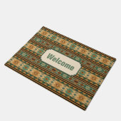 Southwest Design Green Brown Tan Deurmat (Schuin)