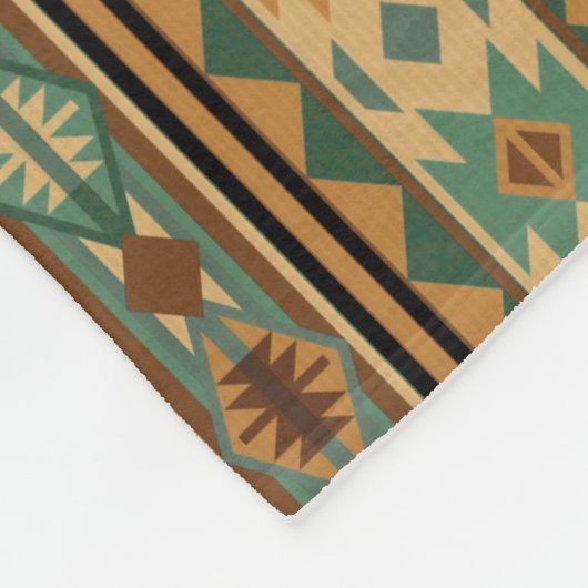 Southwest Design Green Brown Tan Fleece Deken (Hoek)