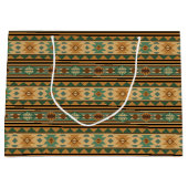 Southwest Design Green Brown Tan Large Cadeautasje (Voorkant)