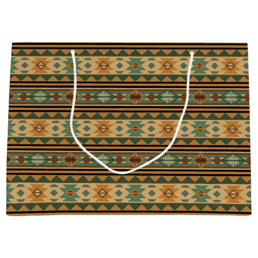 Southwest Design Green Brown Tan Large Cadeautasje (Voorkant)