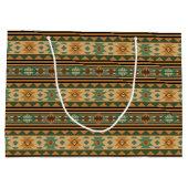 Southwest Design Green Brown Tan Large Cadeautasje (Achterkant)