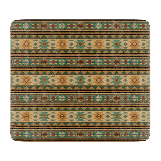 Southwest Design Green Brown Tan Snijplank (Voorkant)