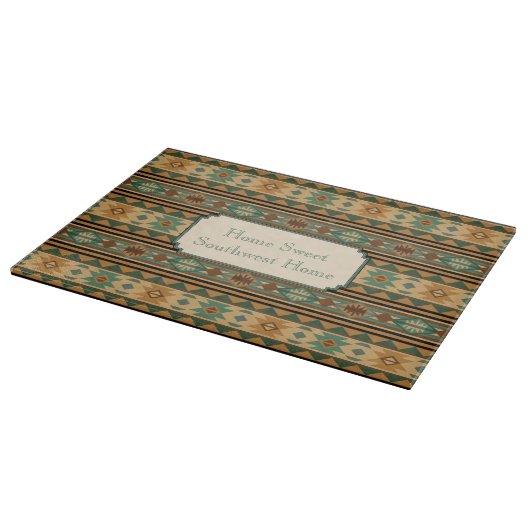 Southwest Design Green Brown Tan Snijplank (Hoek)