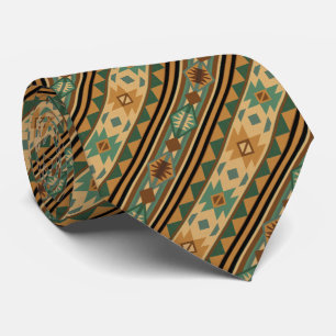 Southwest Design Green Brown Tan Stropdas