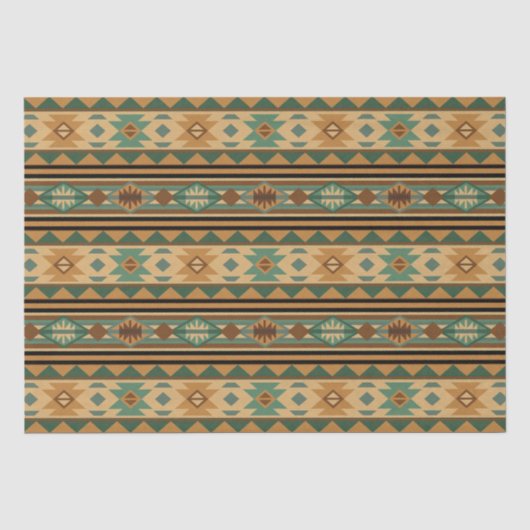 Southwest Design Green Brown Tan Tissuepapier (Voorkant)