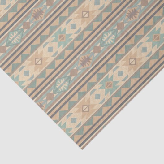 Southwest Design Green Brown Tan Tissuepapier (Detail)