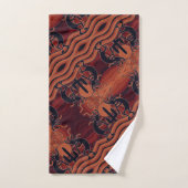 Southwest Design Kokopelli Oranje & Black Pattern Bad Handdoek (Handdoek)